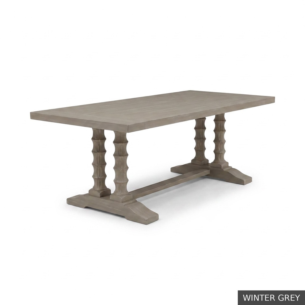 Dominique Dining Table - 84" / Winter Grey