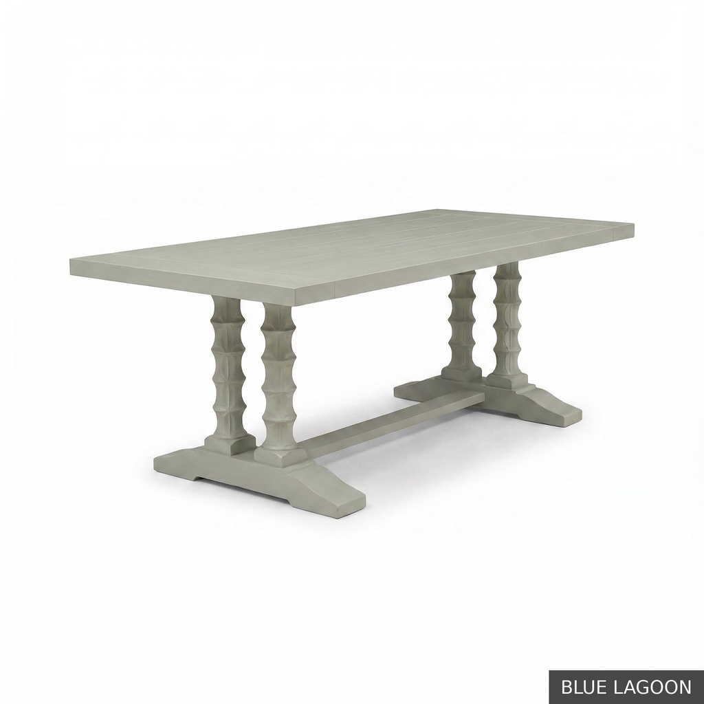 Dominique Dining Table - 84" / Blue Lagoon