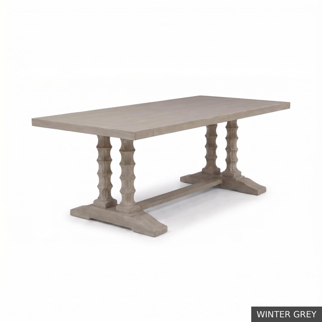 Dominique Dining Table - 96" / Winter Grey