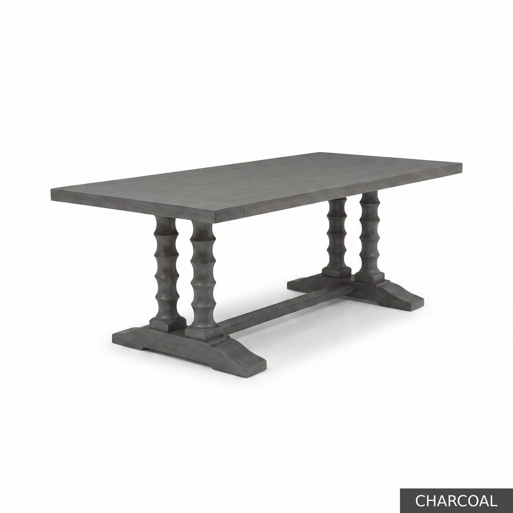 Dominique Dining Table - 96" / Charcoal