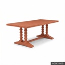 Dominique Dining Table - 96" / Rosey Red