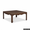 [EUR: Warr40] Warren Cocktail Table 40" Sq / French Stain + No Changes - Shell White + Gold accents - Standard