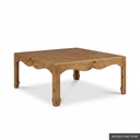 [EUR: Warr40] Warren Cocktail Table 40" Sq / Antique Pine Stain + No Changes - Shell White + Gold accents - Standard