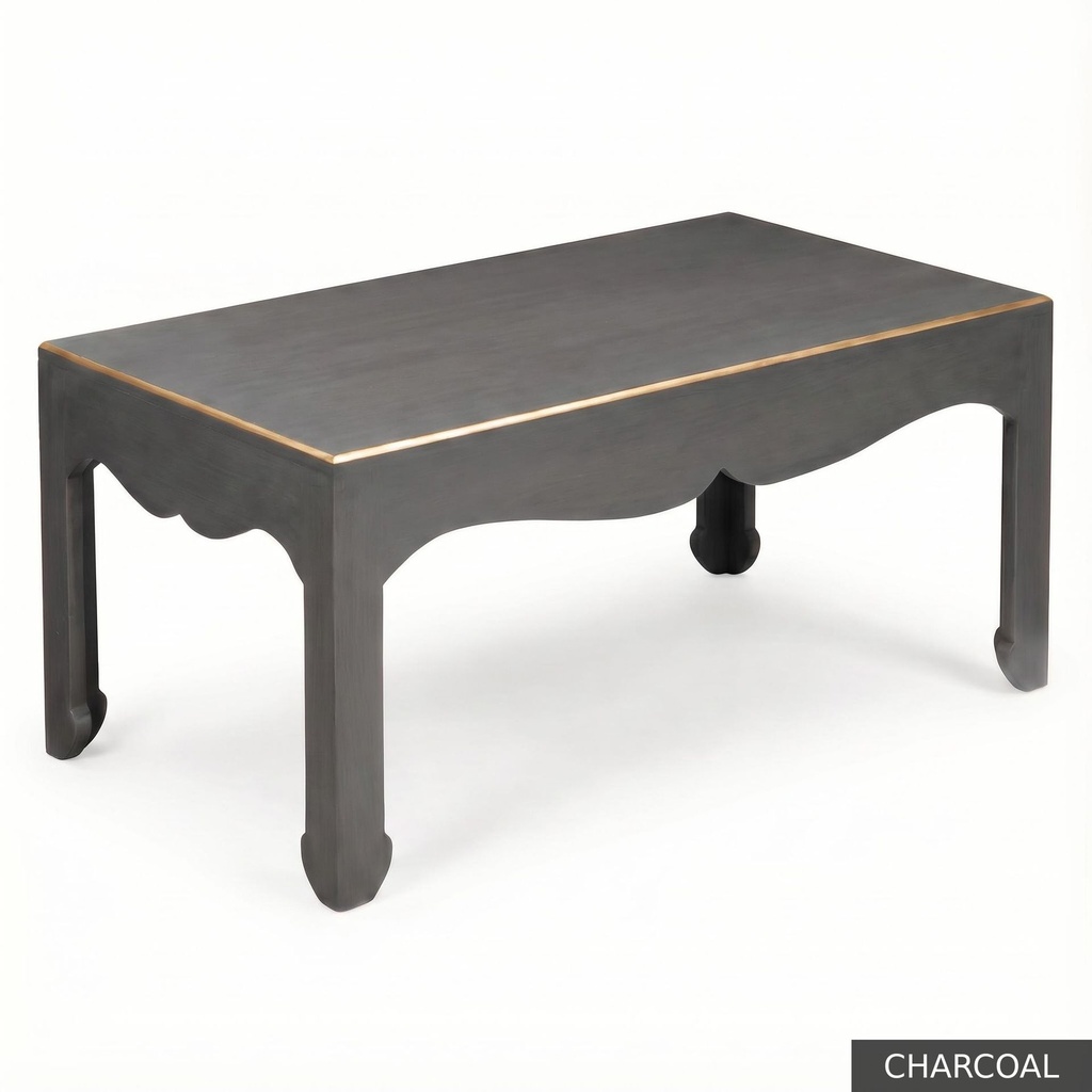 [EUR: Warr23] Warren Cocktail Table 40"x23" / Charcoal + Gold