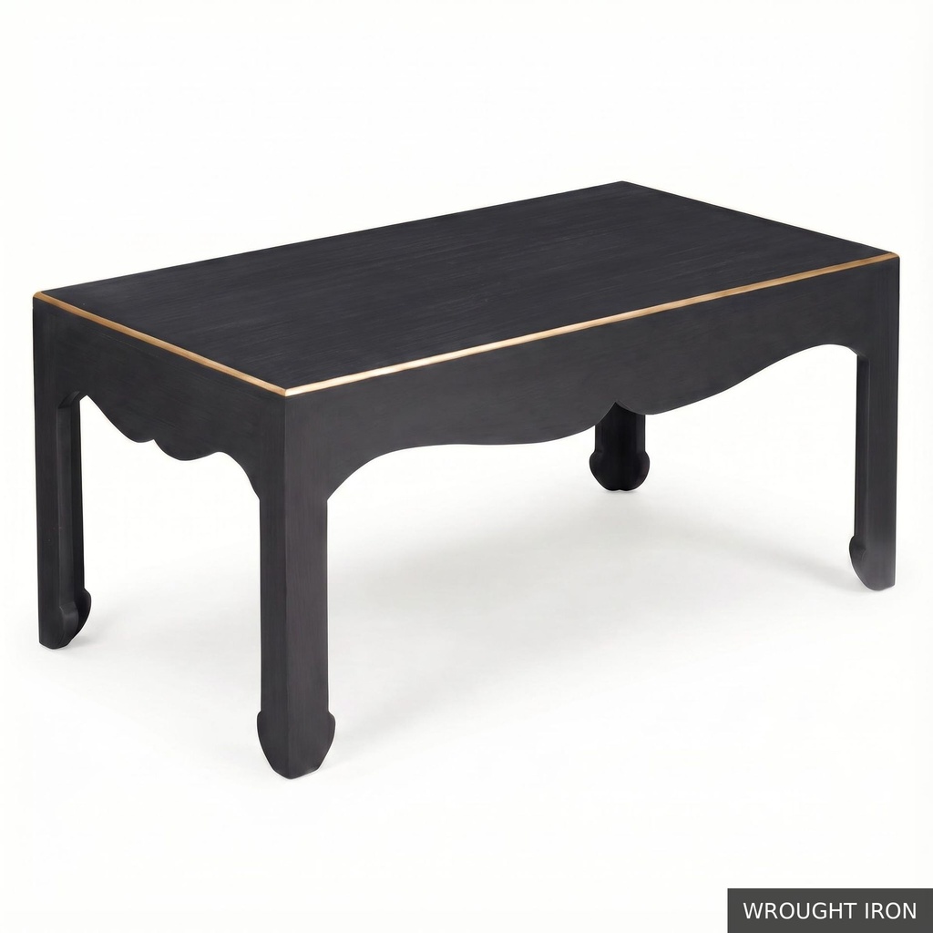 [EUR: Warr23] Warren Cocktail Table 40"x23" / Wrought Iron + Gold