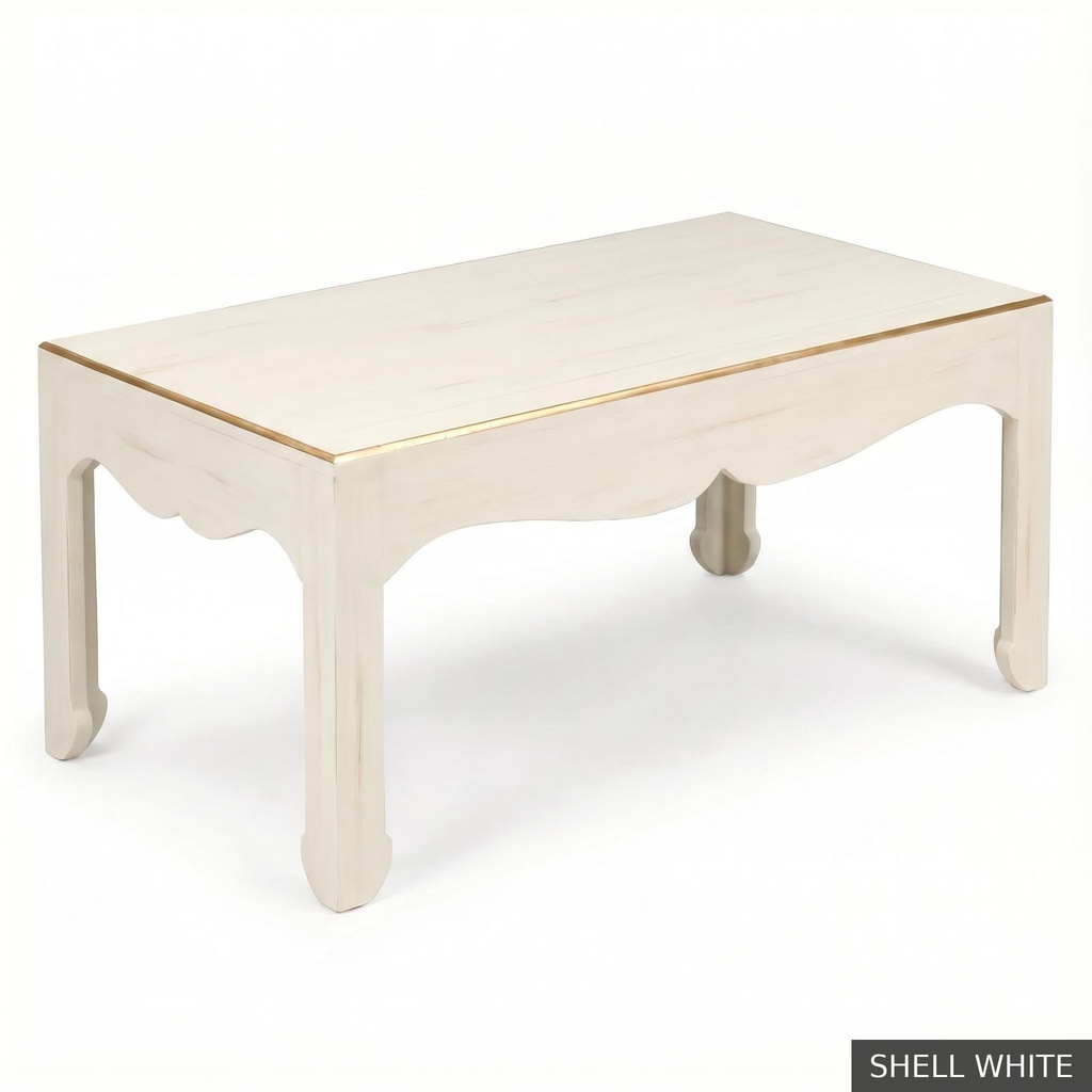 [EUR: Warr23] Warren Cocktail Table 40"x23" / Shell White + Gold