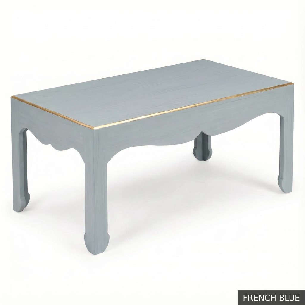 [EUR: Warr23] Warren Cocktail Table 40"x23" / French Blue + Gold