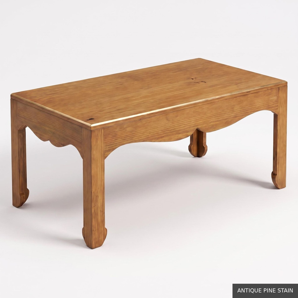 [EUR: Warr23] Warren Cocktail Table 40"x23" / Antique Pine Stain + Gold
