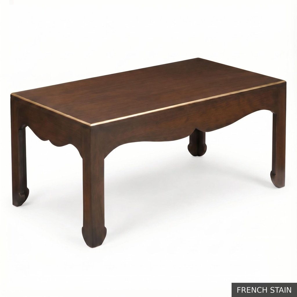 [EUR: Warr23] Warren Cocktail Table 40"x23" / French Stain + No Changes - Shell White + Gold accents - Standard