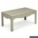 [EUR: Warr23] Warren Cocktail Table 40"x23" / Blue Lagoon + No Changes - Shell White + Gold accents - Standard