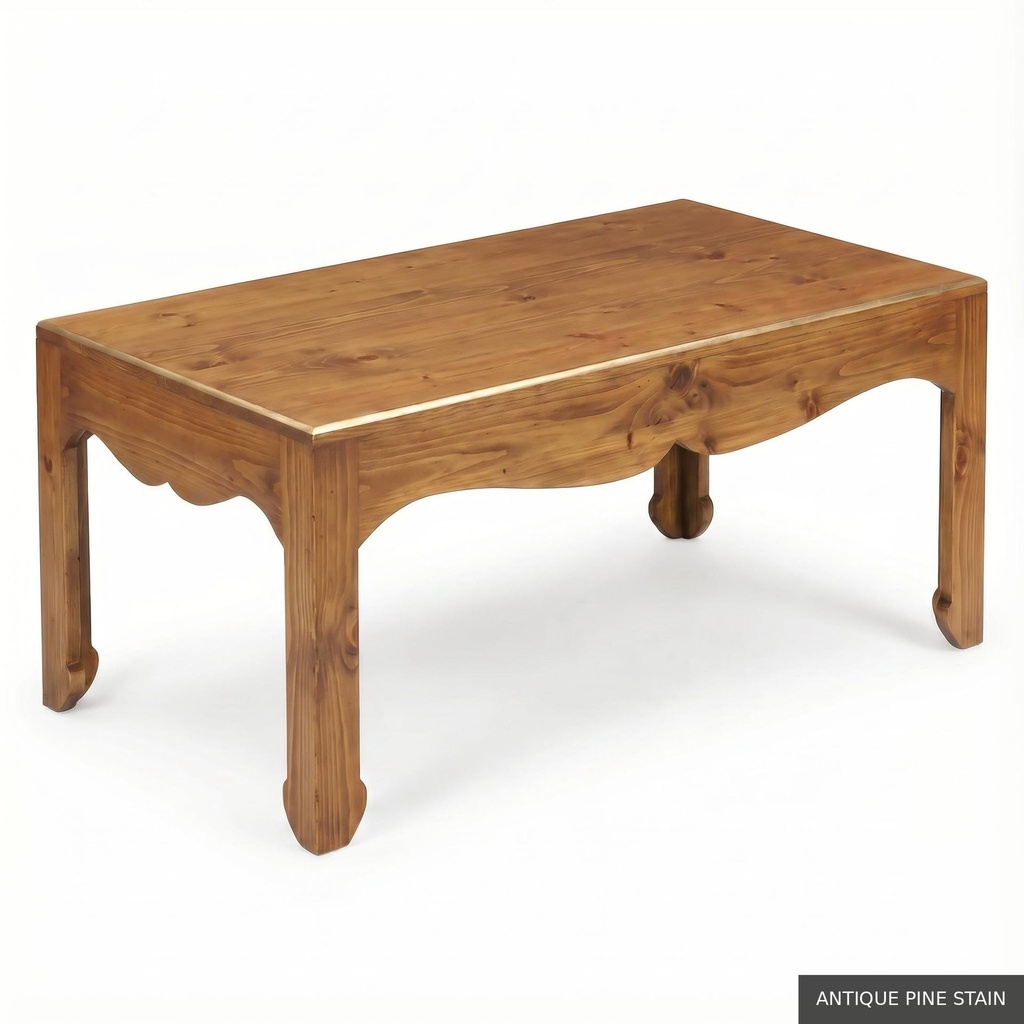 [EUR: Warr23] Warren Cocktail Table 40"x23" / Antique Pine Stain + Gold
