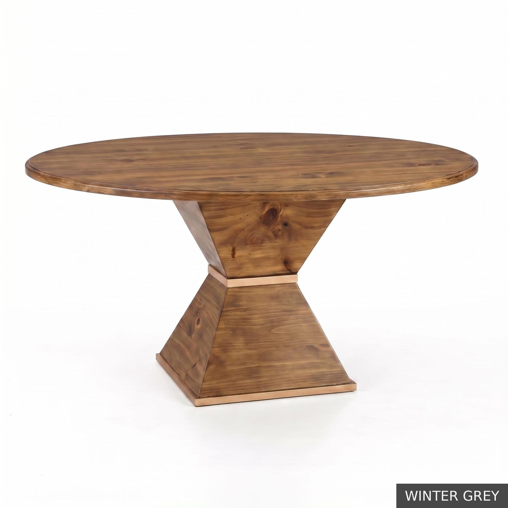 [EUR: Cava-48] Cavalier Dining Table - 48" / Winter Grey + No Changes - Winter Grey + Gold accents - Standard