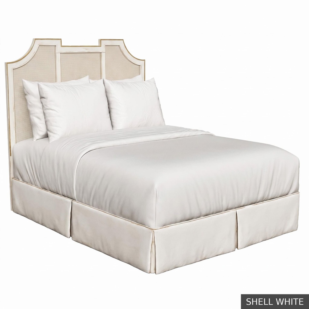 [SIG: NantQ] Nantucket Queen Headboard / Shell White + Gold