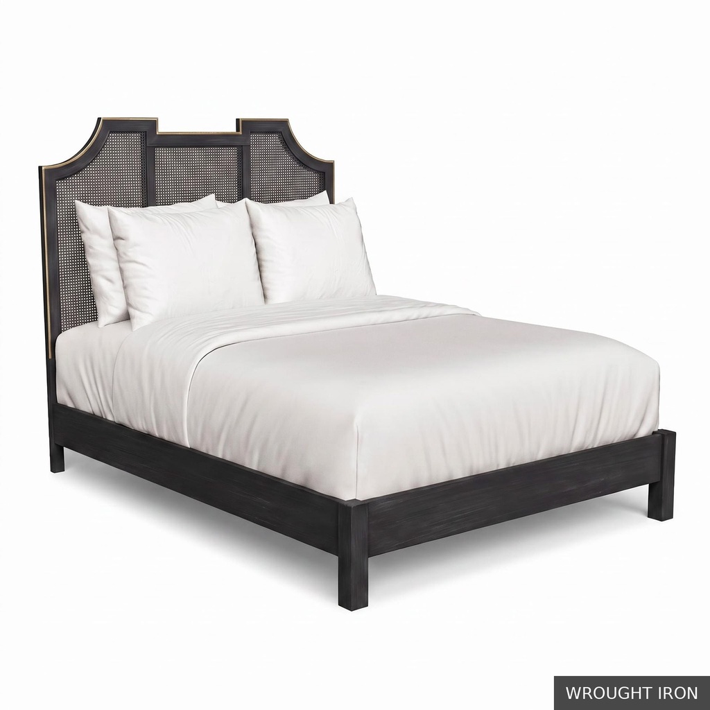 [SIG: NantQ] Nantucket Queen Headboard / Wrought Iron + Gold
