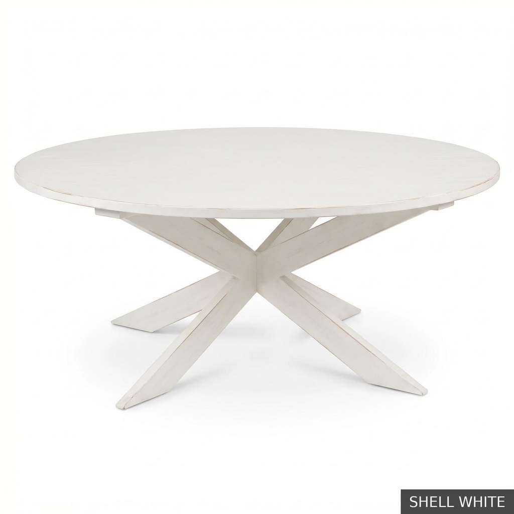 [EUR: Pear-60] Pearl Dining Table - 60"     / Shell White