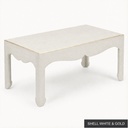 Warren Cocktail Table 40"x23" - Shell White & Gold