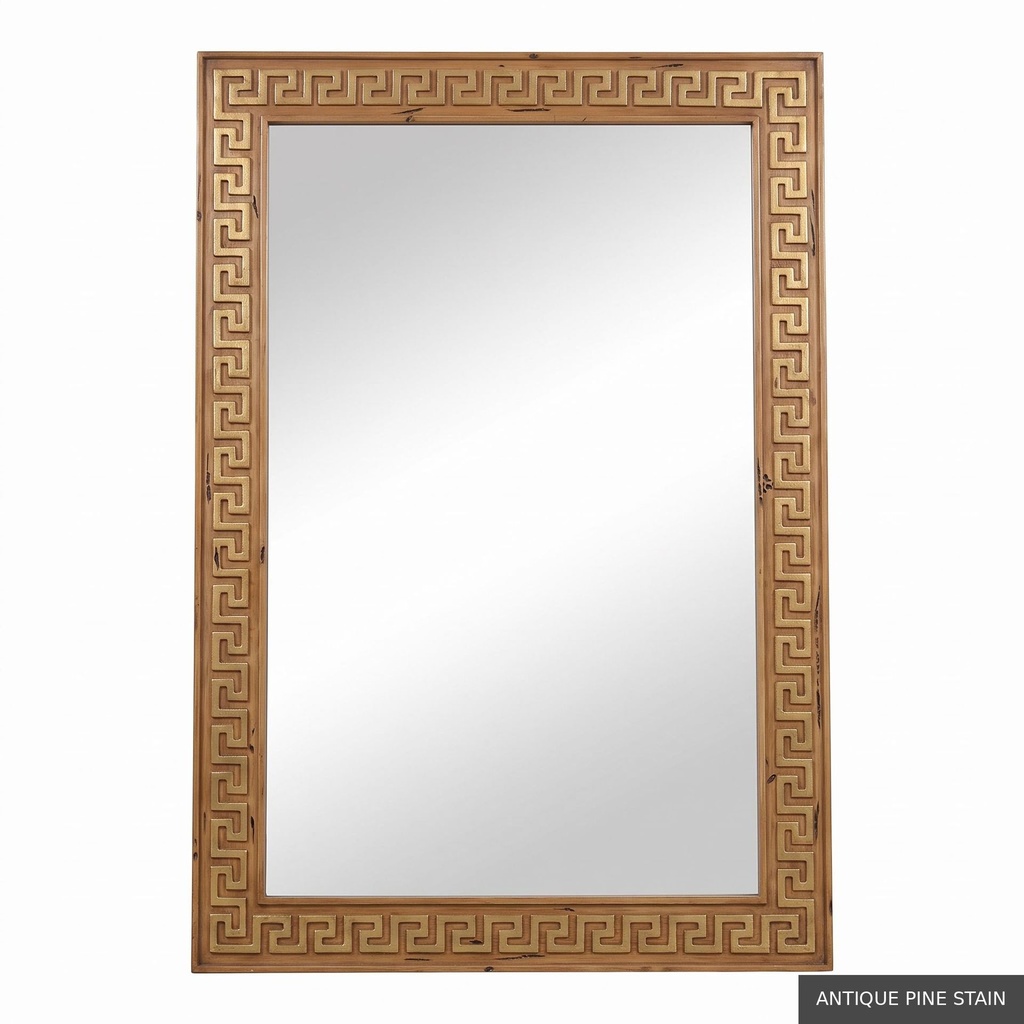 [EUR: Athe] Athens Mirror   / Antique Pine Stain + Gold