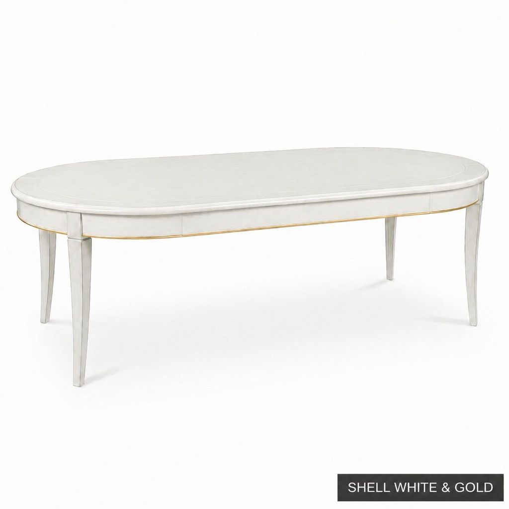 Ramsey Dining Table 96" - Shell White & Gold