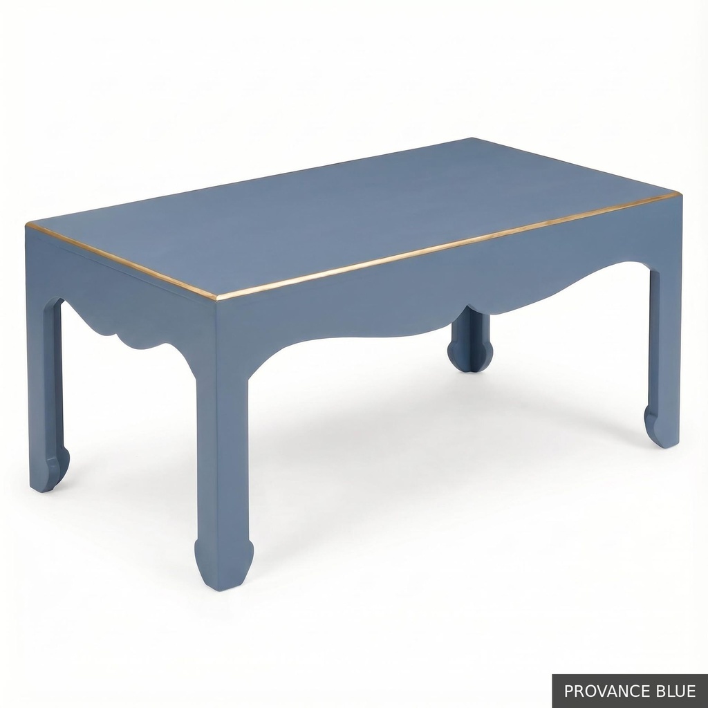 [EUR: Warr23] Warren Cocktail Table 40"x23" / Provance Blue + Gold