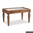 [EUR: Reyn] Reynolds Cocktail Table  / Antique Pine Stain + Gold