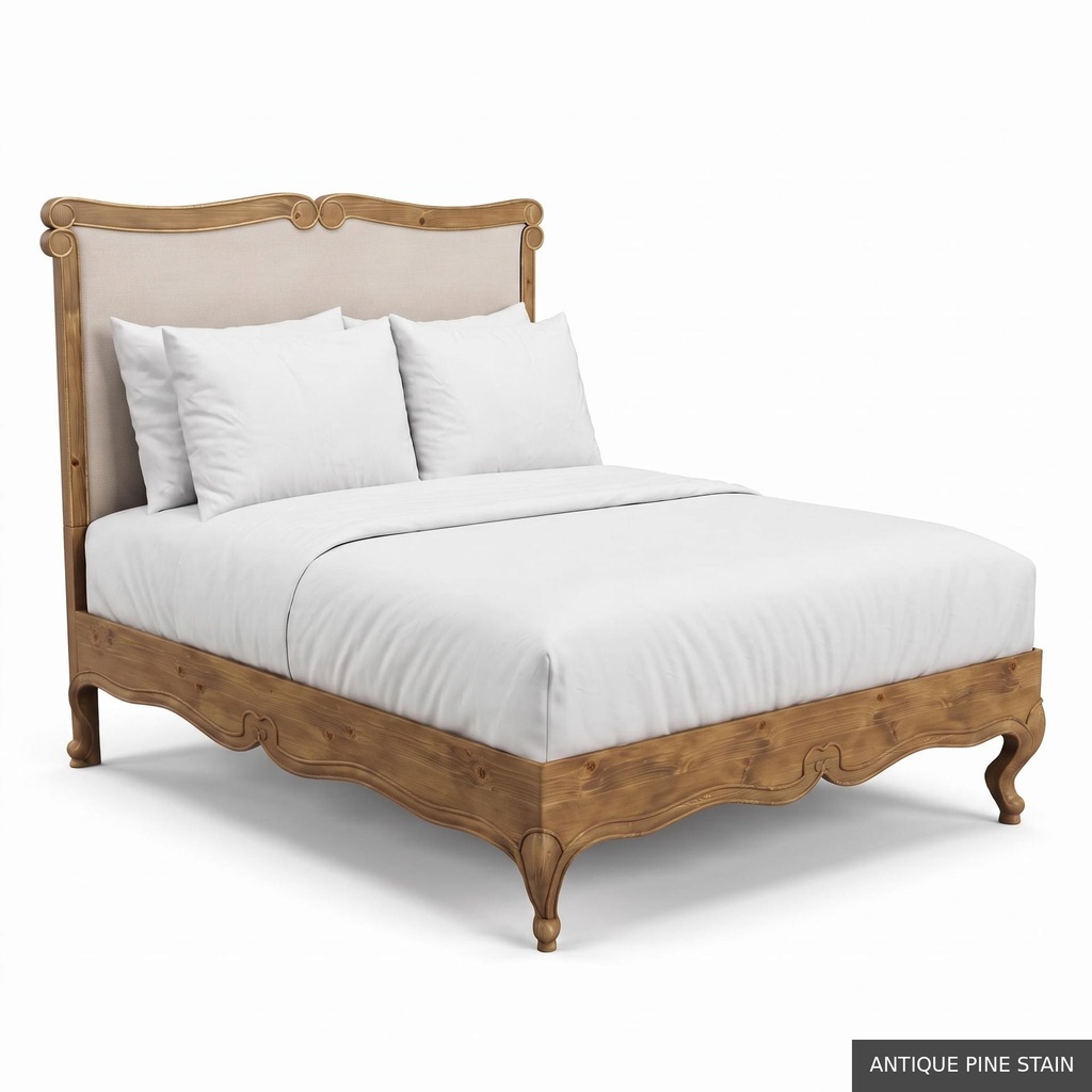[EUR: BarnKBED] Barnard - King Bed  / Antique Pine Stain + Gold
