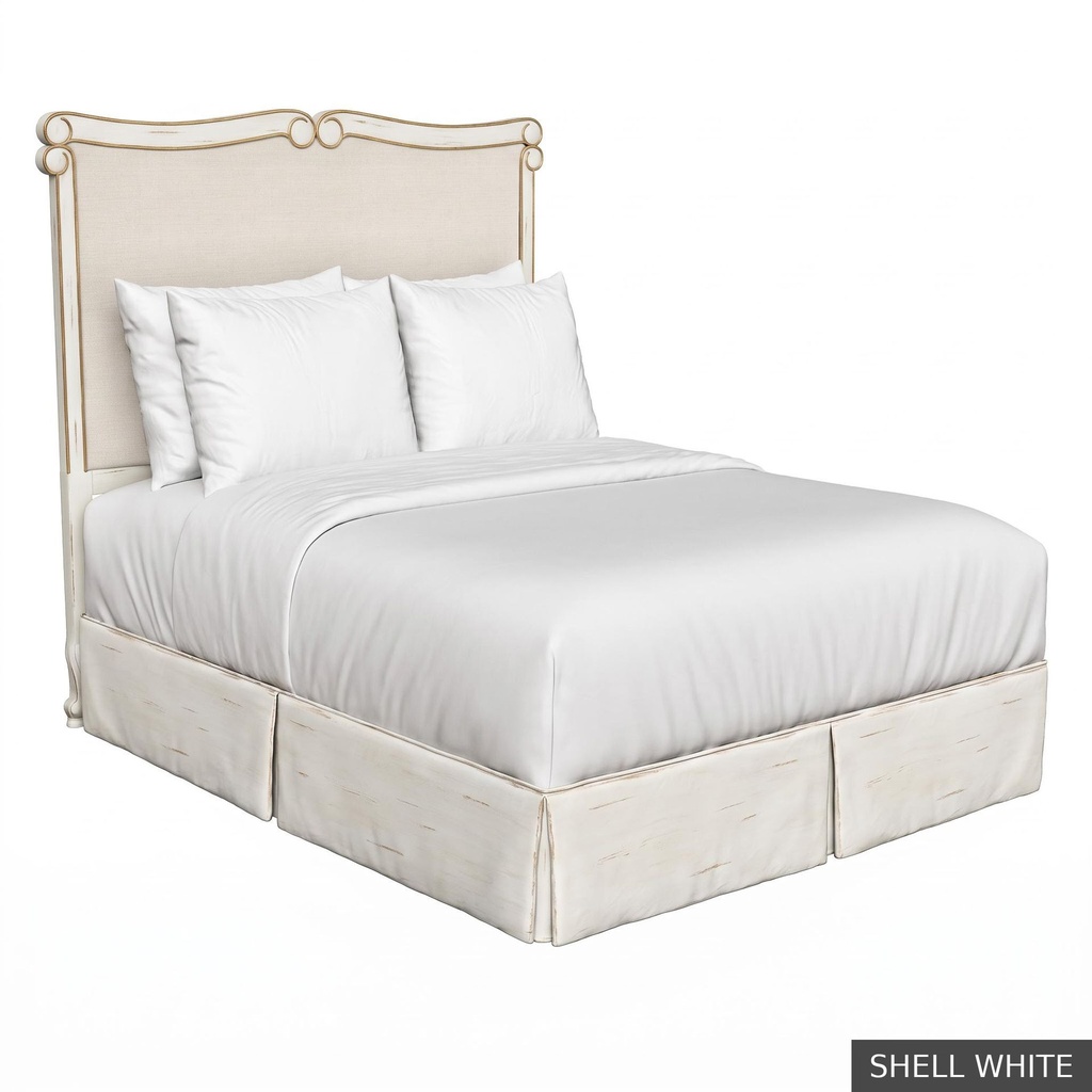 [EUR: BarnKHB] Barnard - King Headboard   / Shell White + Gold