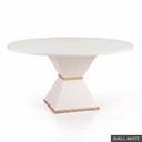 [EUR: Cava-48] Cavalier Dining Table - 48" / Shell White + Gold