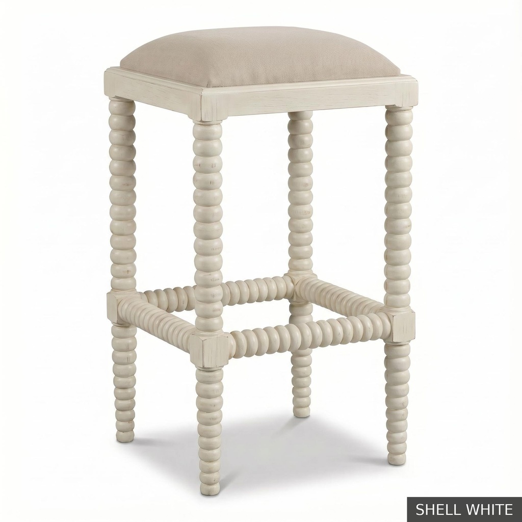 [EUR: ClovB] Clover Bar Stool / Shell White