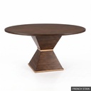 [EUR: Cava-60] Cavalier Dining Table - 60"   / French Stain + Gold
