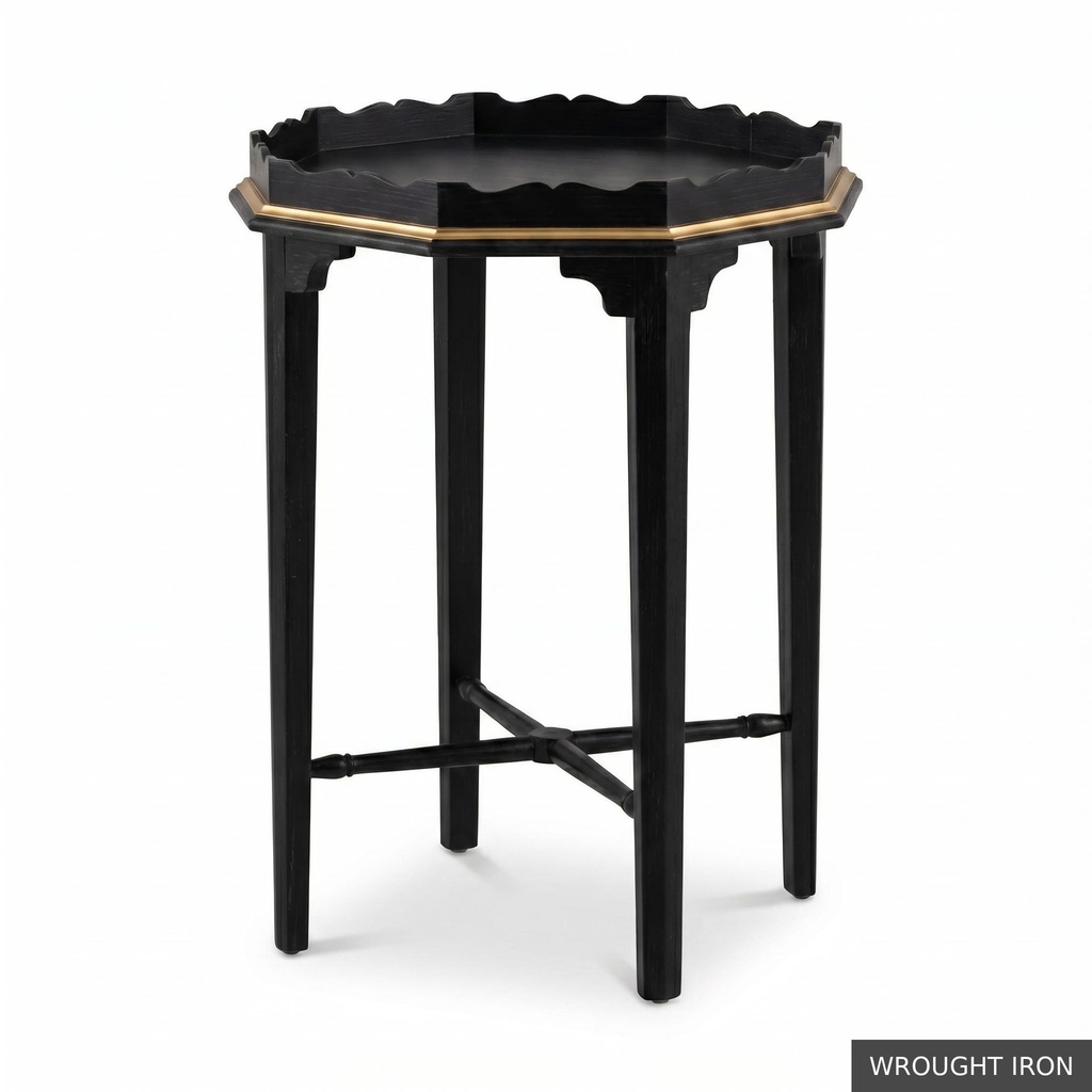 [EUR: Whit] Whitaker Side Table   / Wrought Iron + Gold