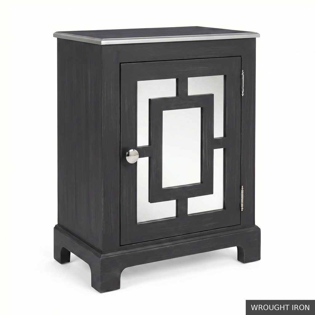 [EUR: Lang] Langford Side Table   / Wrought Iron + Silver