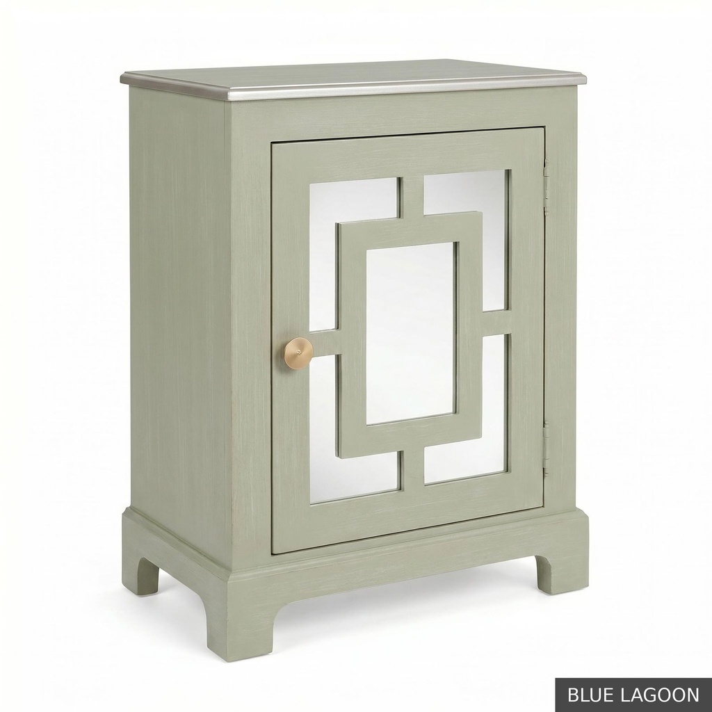 [EUR: Lang] Langford Side Table   / Blue Lagoon + Silver