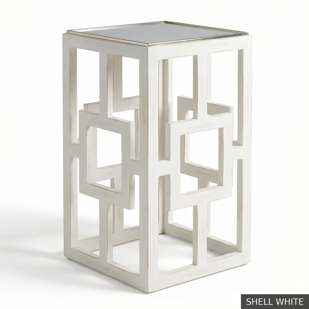[EUR: Lilly] Lilly Side Table   / Shell White + Silver