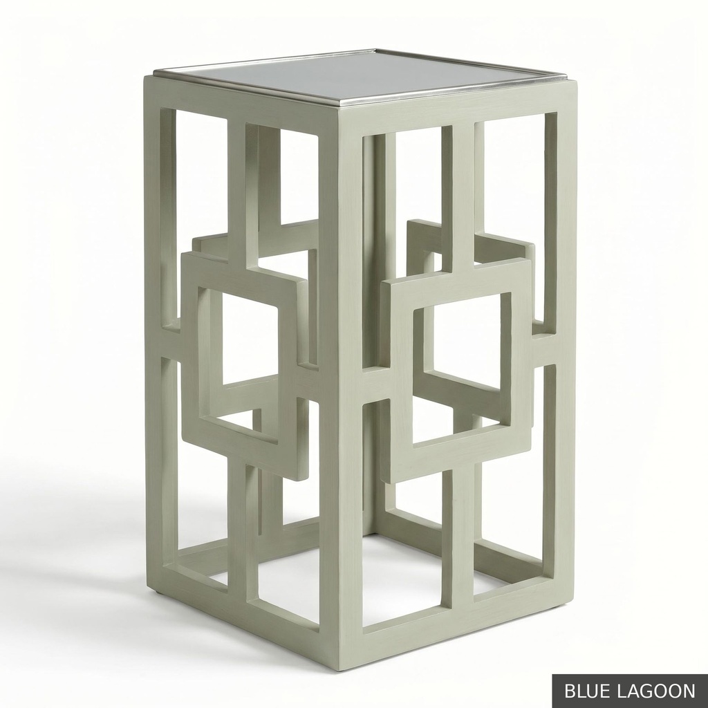 [EUR: Lilly] Lilly Side Table   / Blue Lagoon + Silver