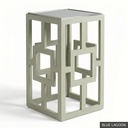 [EUR: Lilly] Lilly Side Table   / Blue Lagoon + Silver