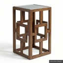 [EUR: Lilly] Lilly Side Table   / French Stain ( Standard ) + Silver