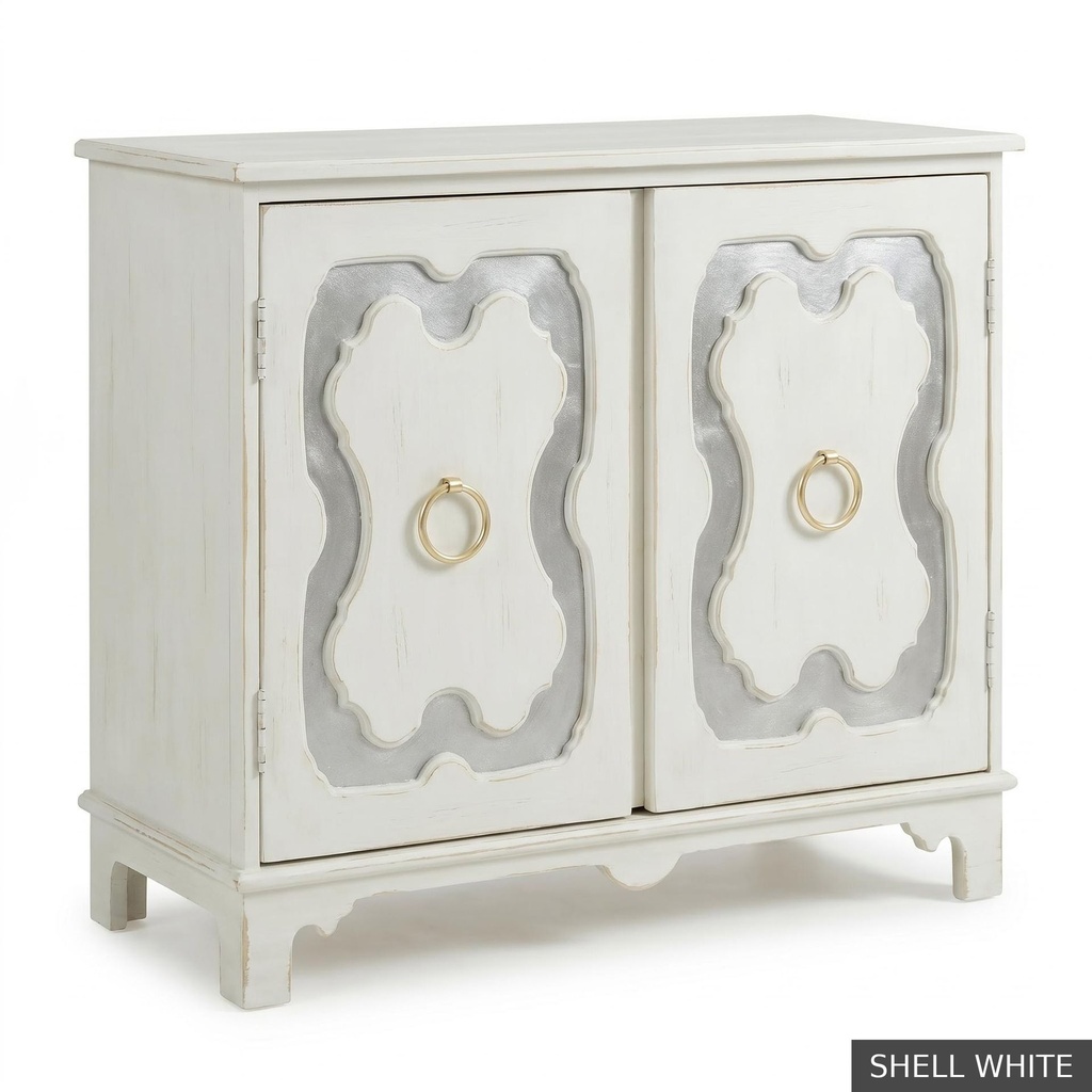 [EUR: York] York Side Table  / Shell White + Silver