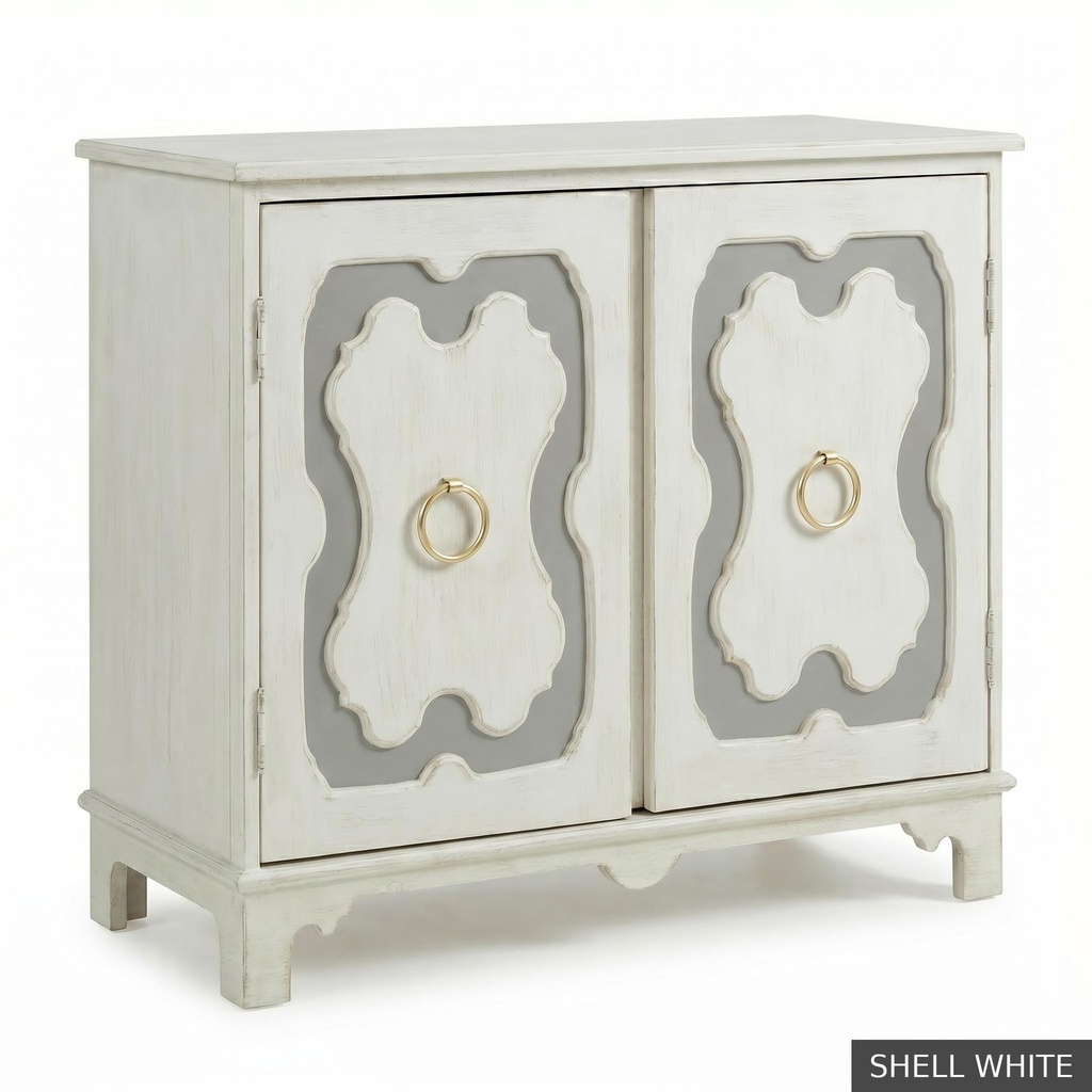 [EUR: York] York Side Table  / Shell White + Winter Grey Accent