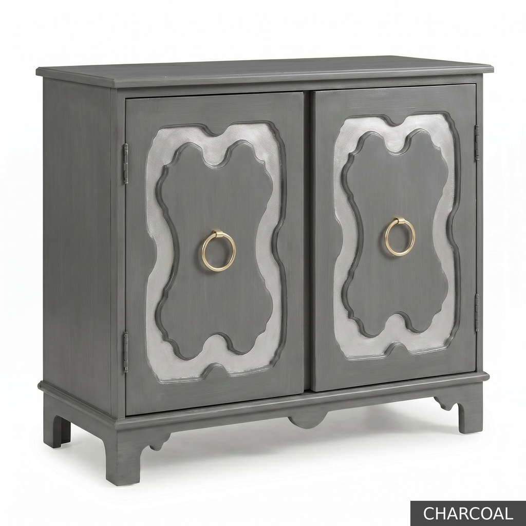 [EUR: York] York Side Table  / Charcoal + Silver