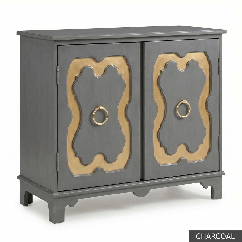[EUR: York] York Side Table  / Charcoal + Gold