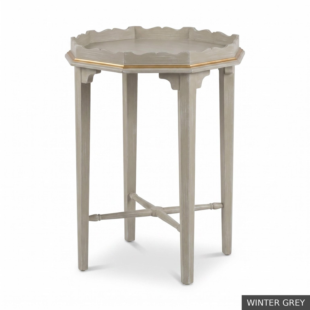 [EUR: Whit] Whitaker Side Table   / Winter Grey + Gold