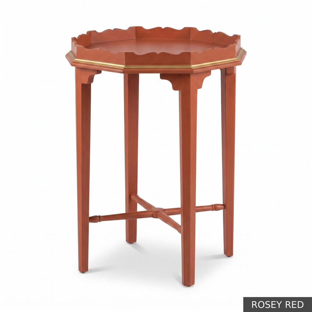 [EUR: Whit] Whitaker Side Table   / Rosey Red + Gold