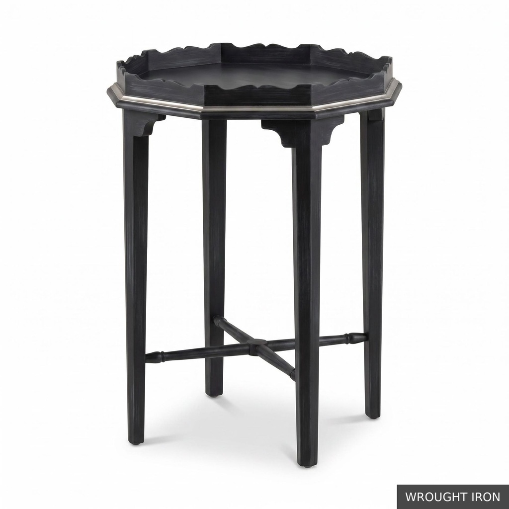[EUR: Whit] Whitaker Side Table   / Wrought Iron + Silver