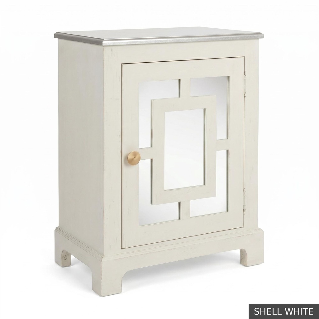 [EUR: Lang] Langford Side Table   / Shell White + Silver