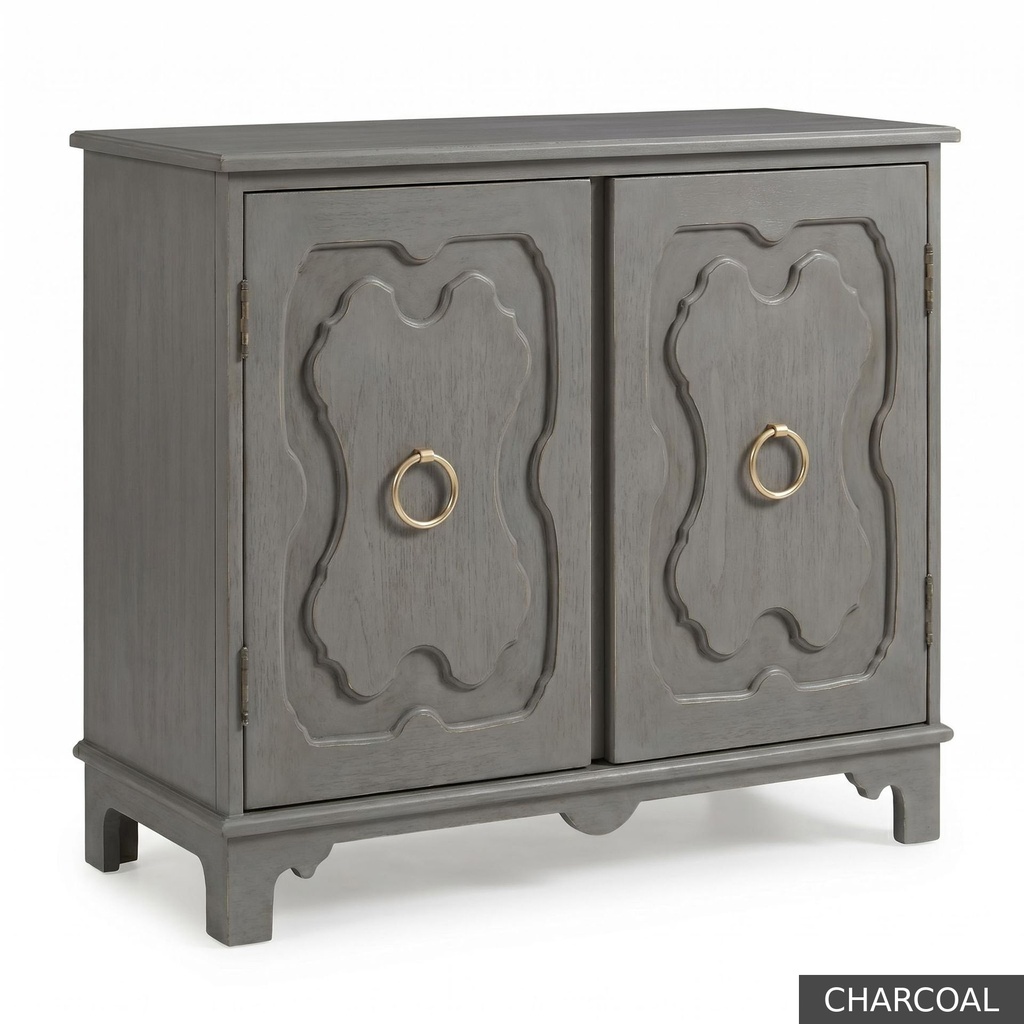 [EUR: York] York Side Table  / Charcoal + Charcoal Accent