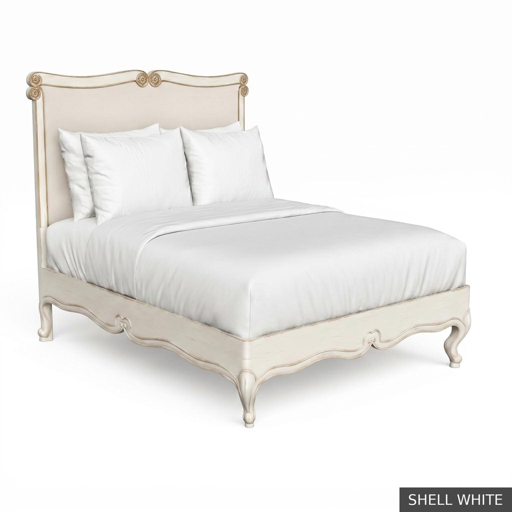 [EUR: BarnKBED] Barnard - King Bed  / Shell White + Gold