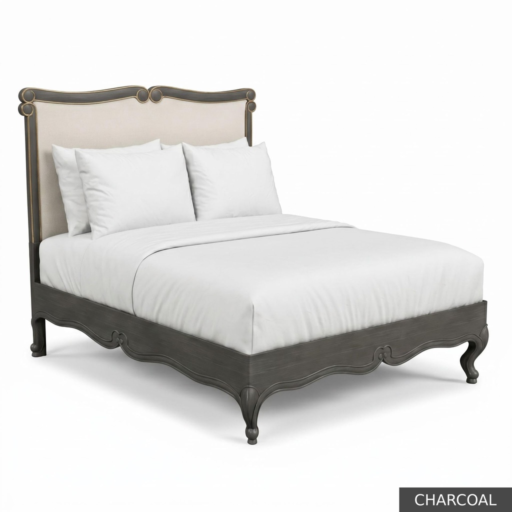 [EUR: BarnKBED] Barnard - King Bed  / Charcoal + Gold