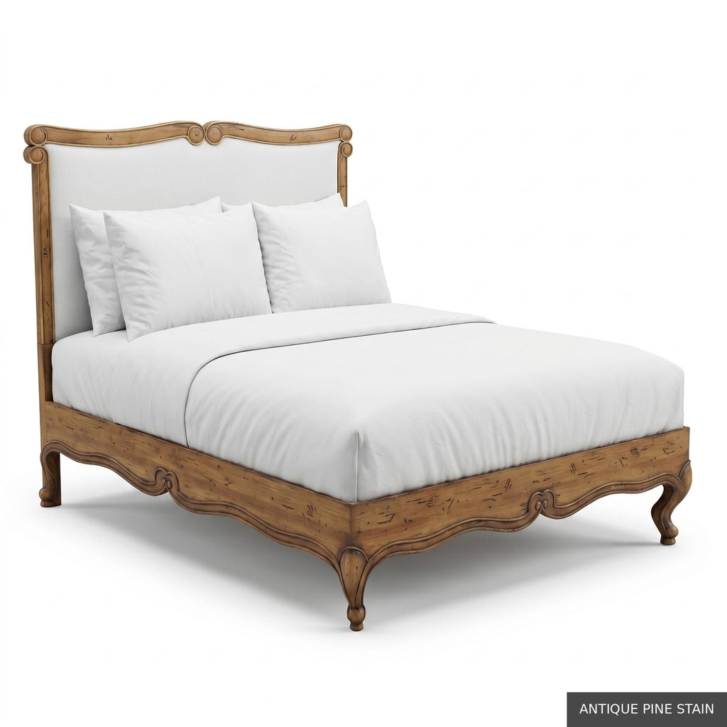 [EUR: BarnKBED] Barnard - King Bed  / Antique Pine Stain + Gold