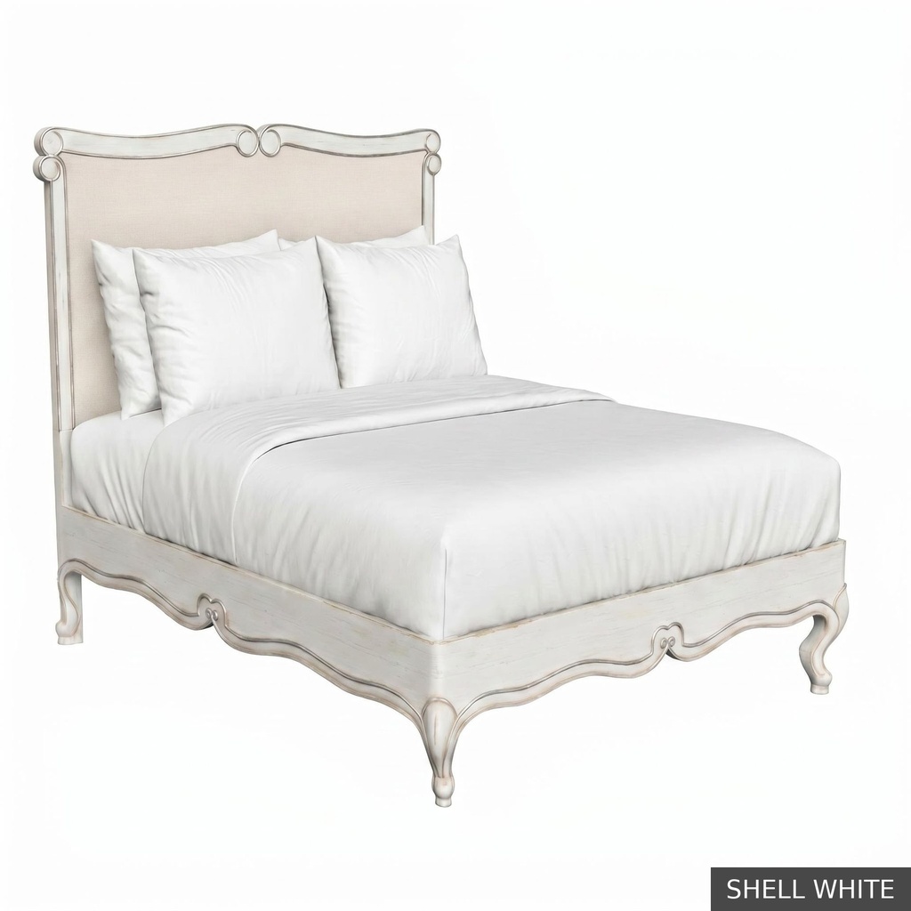 [EUR: BarnKBED] Barnard - King Bed  / Shell White + Silver