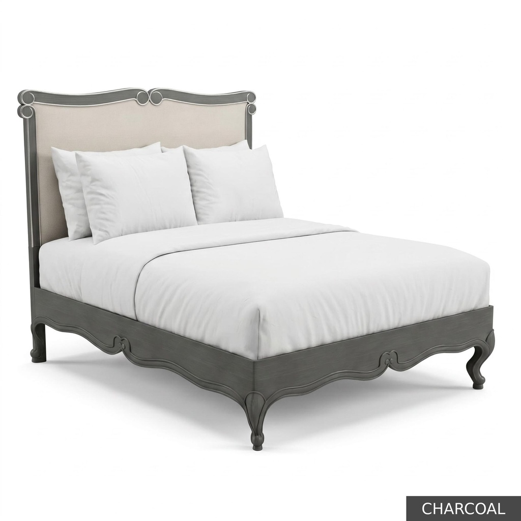 [EUR: BarnKBED] Barnard - King Bed  / Charcoal + Silver